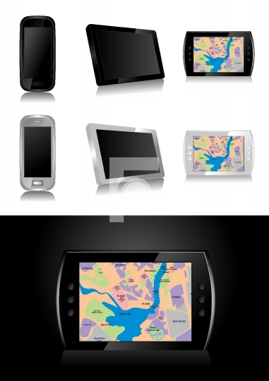 GPS device - global positioning system vector illustration