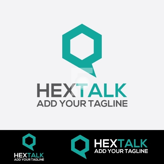Hextalk - Instant Messaging Chat App Logo Design Template