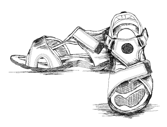 Men_qt_s Sandal Footwear Handmade Vector Illustration