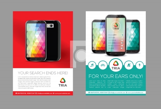 Mobile App Flyer Design Template Print Ready AI / EPS file