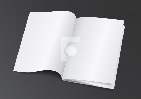 Open White Blank Brochure Magazine for Mock up - Vector Illustra