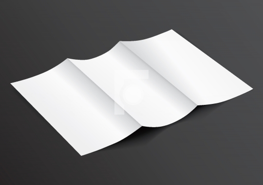 Open White Blank Folded Trifold DL Flyer for Mock up - Vector Il
