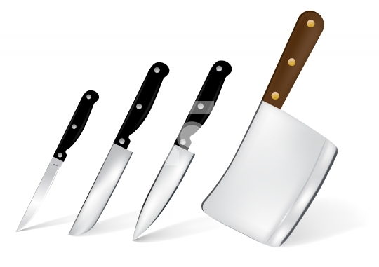 Set of 4 stainless steel kitchen knife