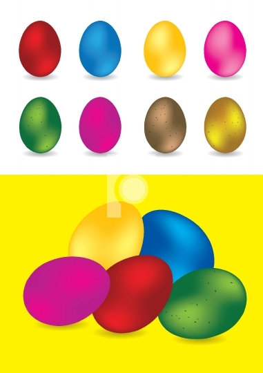 Set of colorful easter eggs - vector illustrations