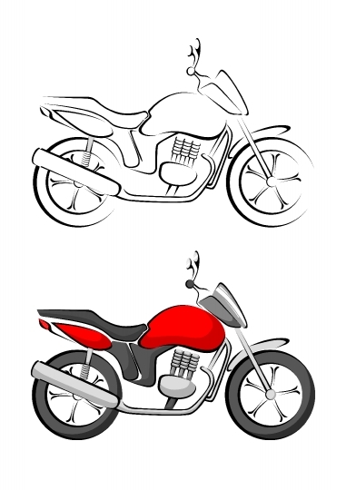 Stylised Motorcycle Vector illustration