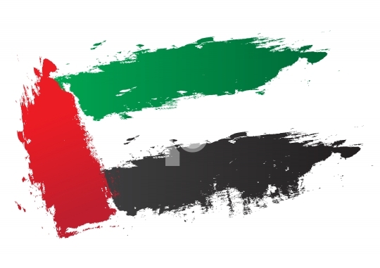 UAE Flag Vector Brush Strokes - United Arab Emirates