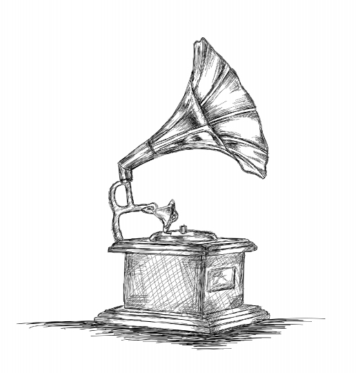 gramophone drawing