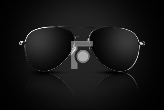 Black Aviator Sunglasses on Black Background - Objects - Fotonium
