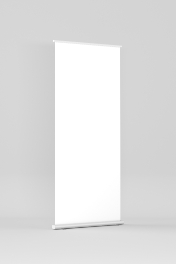 Blank Roll up or Standee Mockup on white background - 3D Illustr