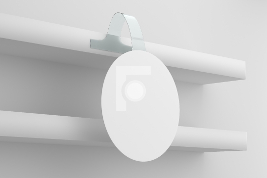 Blank Round Wobbler Mockup While and Empty - 3D Illustration