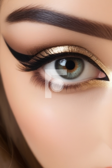 Closeup of Beautiful Eyes with makeup - Ai Generated