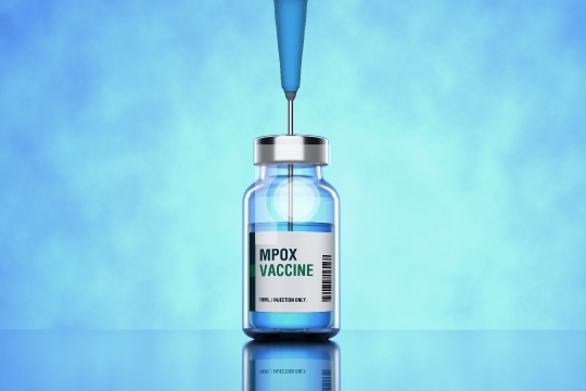 MonkeyPox MPOX Vaccine with Syringe - 3D Illustration Render