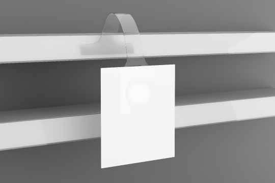 Shelves Blank Wobbler Square Mockup - 3D Illustration Render